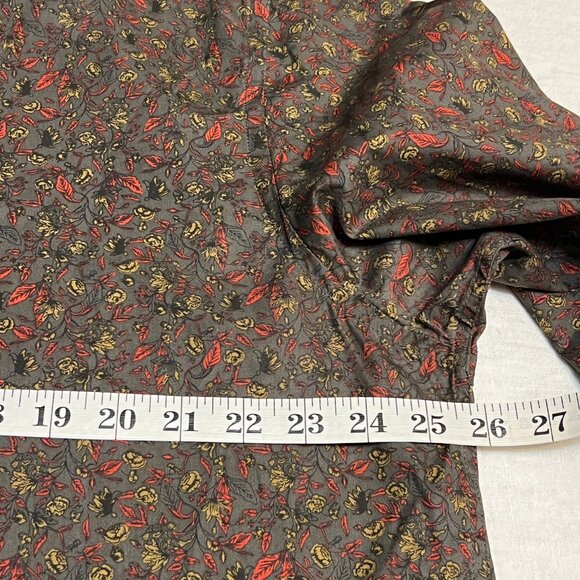 Tallia Men’s XL 17.5 Button-Up Shirt 100% Cotton Floral Print Brown Long Sleeve - Picture 8 of 12